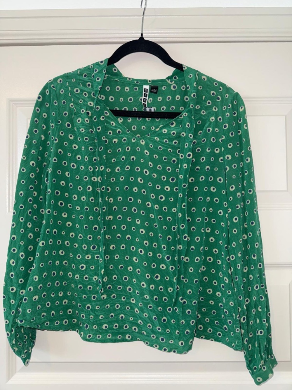 SARIAH GREEN - Silk Green Anthropologie Blouse - SIZE 4